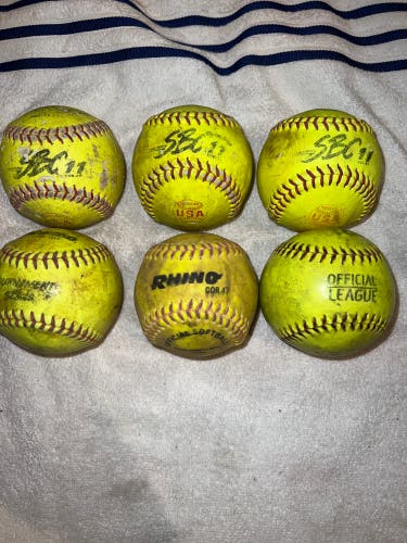 6 Pack of 11-inch Softballs