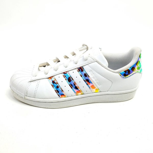 Adidas Originals Girls Superstar - Shoes White/Iridescent Size 04.0