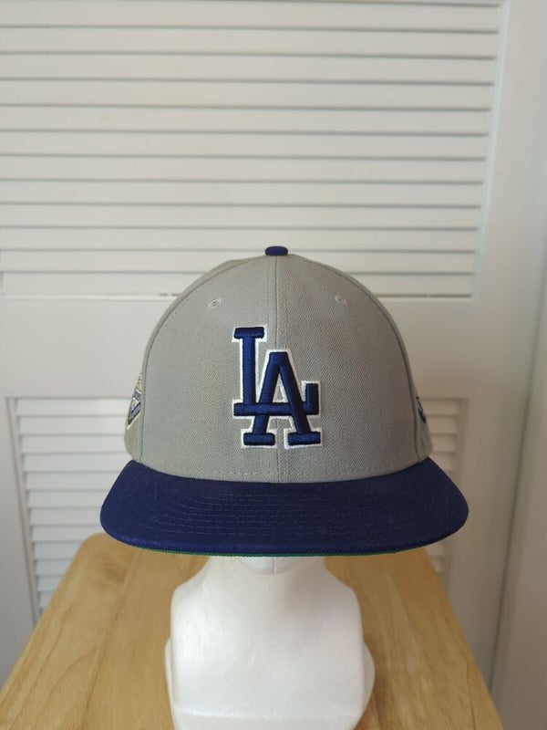 New Era Dodgers Hat Blue Cap MLB 100th Anniversary Patch AUTHENTIC Gold 7  3/8