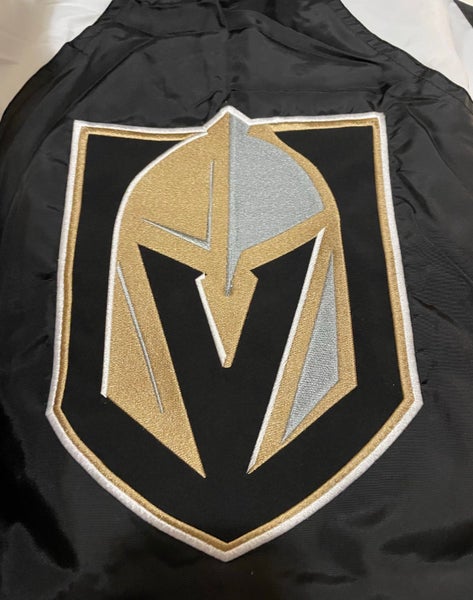 Men's Starter Black/Gold Vegas Golden Knights Playoffs Color Block Full-Zip Hoodie Size: Small