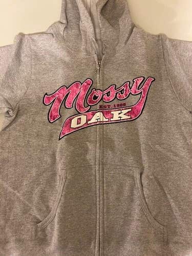 NWT Mossy Oak Women's Full Zip Graphic Hoodie Grey Size Medium