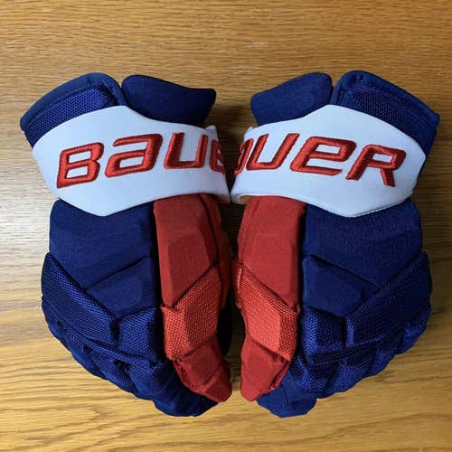 Bauer Supreme 2S Pro Stock Hockey Gloves 14” De La Rose Blues Retro