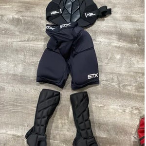 Youth Chest Protector, STX padded pants, and Padded Shin guards