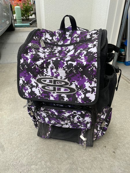 Boombah Superpack Rolling Bat Bag (Purple Digi-Camo)
