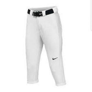 NWT Nike Vapor Pro 3/4 Dri Fit Softball Pants White Size Small