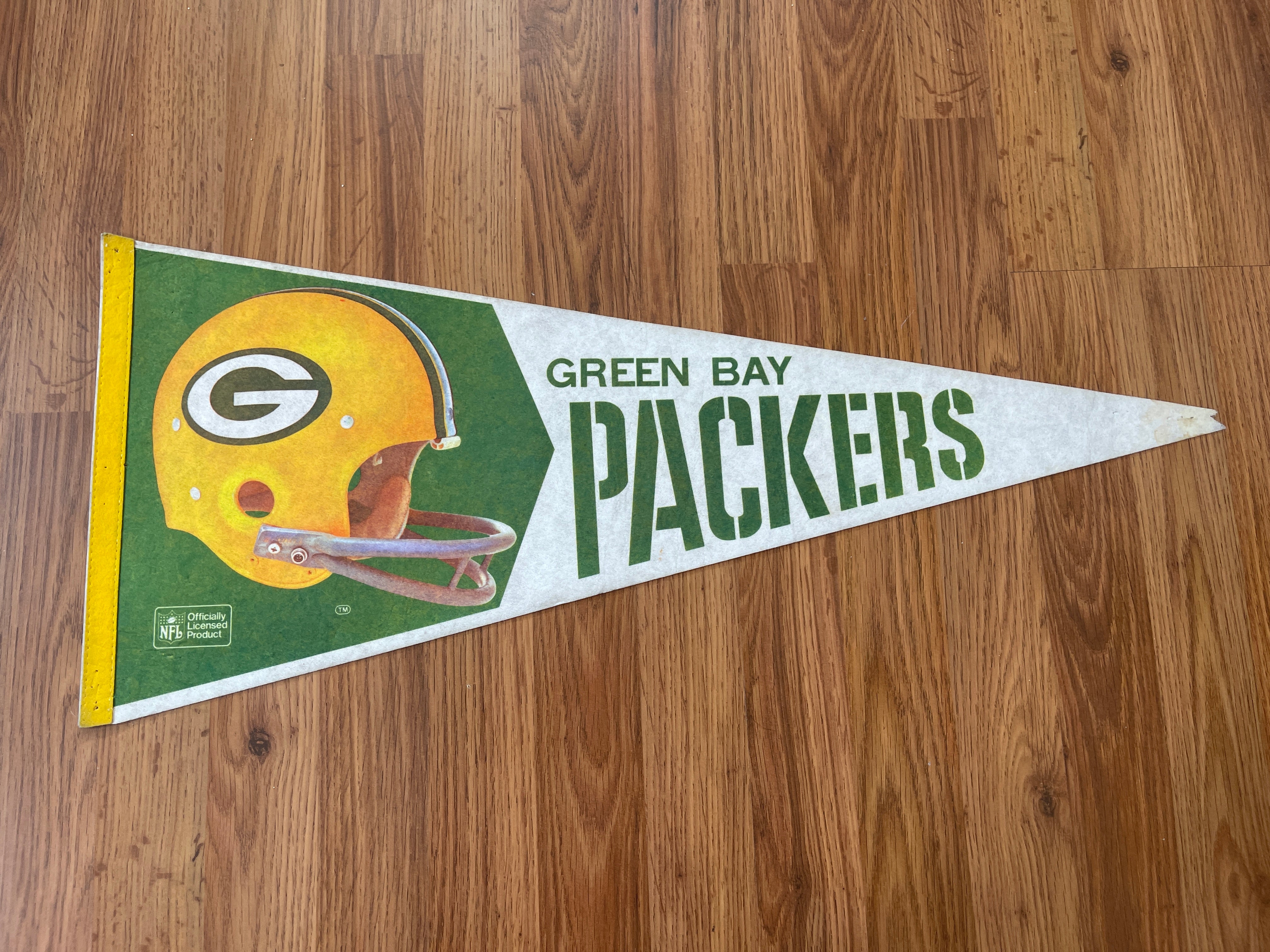 Green Bay Packers Retro Logo Felt Pennant at the Packers Pro Shop