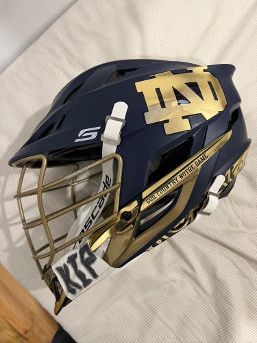 Notre Dame Lacrosse Helmet - Special Matte Blue #3