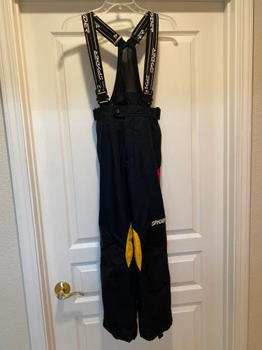 Spyder XT Thinsulate Ski Pants/Bib w/Full Side Zip, Black, youth 14