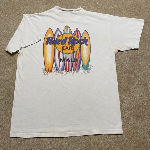 Hard Rock Cafe T Shirt Men XL Adult White Vintage 90s Maui Hawaii