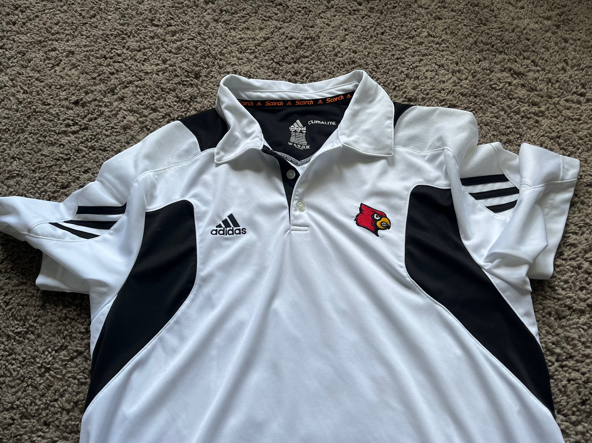 Louisville Cardinals adidas Climalite Polo Men's Red Used