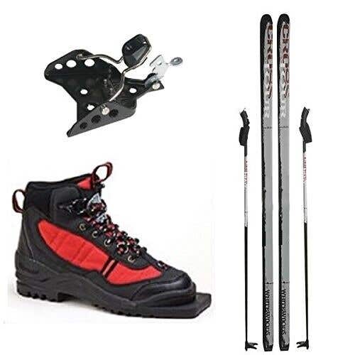 Whitewoods 75mm 3-Pin Cross Country Ski Package, 137cm (for Skiers 60-90 lbs.)