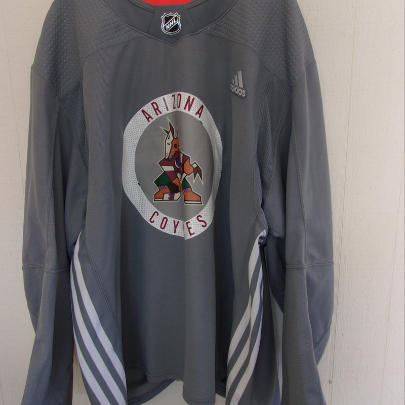 Phoenix Coyotes unused blue Reebok old logo practice jersey w/ white  gussets (size 58) from 2009-12