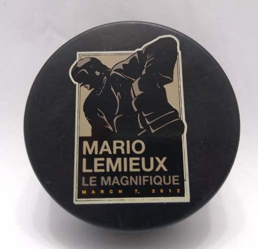 MARIO LEMIEUX LE MAGNIFIQUE 3-7-12 Hockey Limited Bronze Statue Puck Penguins TR