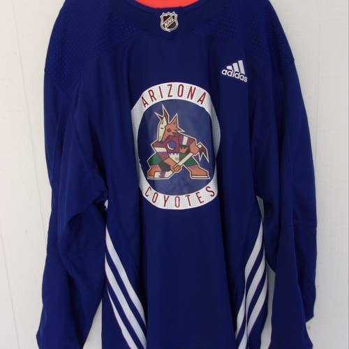 Arizona Coyotes unused Adidas #17 blue practice jersey w/Kachina logo (size 58) from 2017-2021