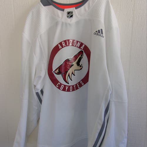 Arizona Coyotes unused white #60 Adidas practice jersey with coyote head logo (size 58)