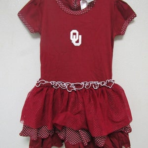 NCAA Oklahoma Sooners All White Logo Red Tutu Creeper Two Feet Ahead #245