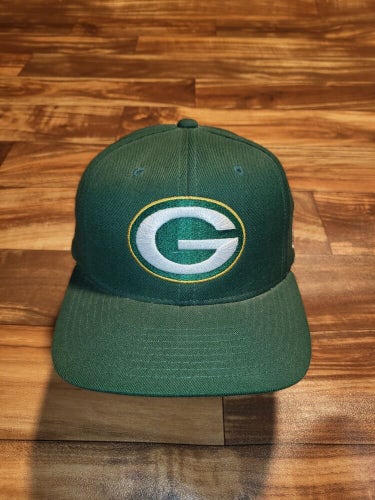Vintage Green Bay Packers NFL Plain Logo Starter Sports Wool Blend Strapback Hat