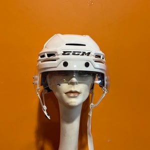 Used White CCM Super Tacks X Pro Stock Helmet Colorado Avalanche Size Medium