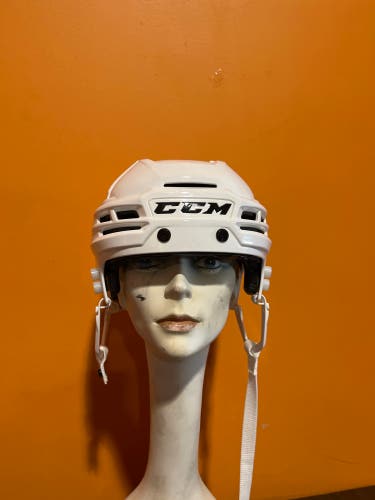 Lightly Used White CCM Super Tacks X Pro Stock Helmet Size Small