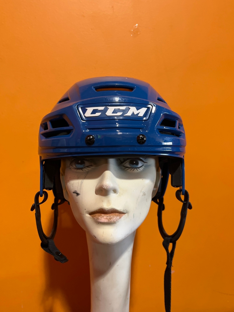 Used Blue CCM Tacks 710 Pro Stock Helmet Size Medium