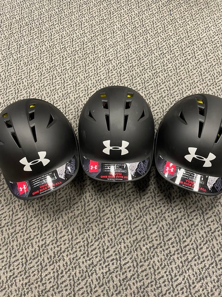 3-Pack UNDER Armour Black Youth OSFA Batting helmets