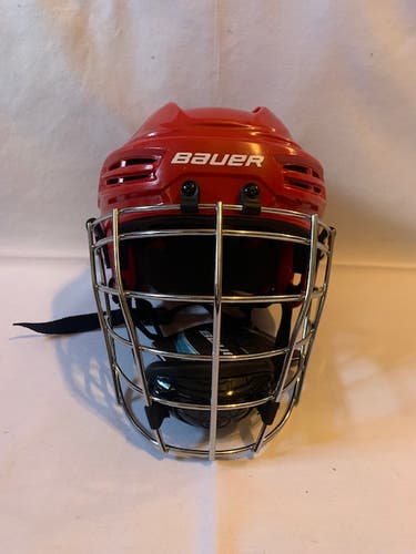 New Player's Box Bauer Helmet with Warrior Fatboy Chrome Mask
