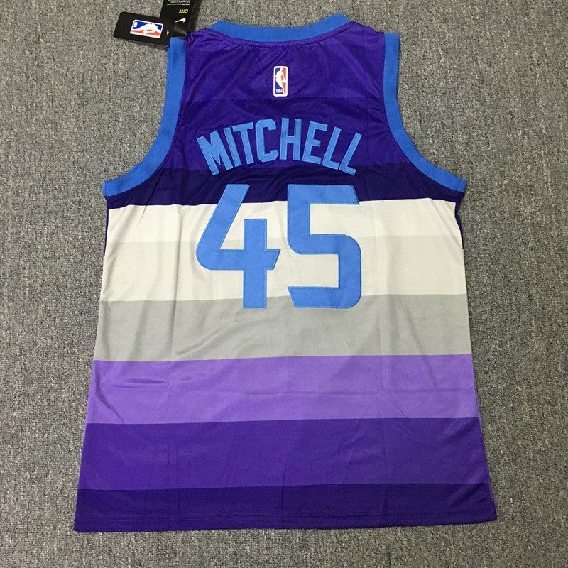 Utah Jazz Donovan Mitchell #45 Jersey Adult 54 XL Swingman Classic Purple