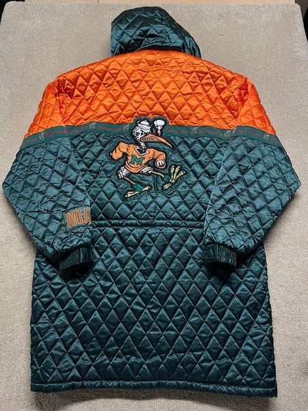 Vintage Miami Hurricanes Starter Jacket Mens Large Green Pullover Football