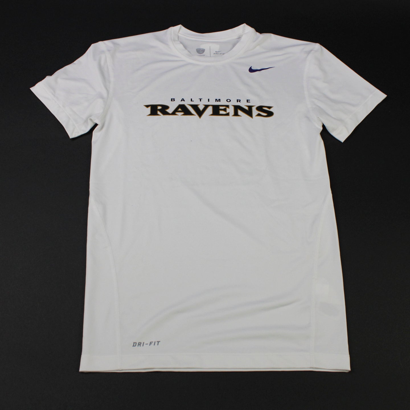 Baltimore Ravens Nike Dri-Fit Short Sleeve Shirt Men's White Used 2XL