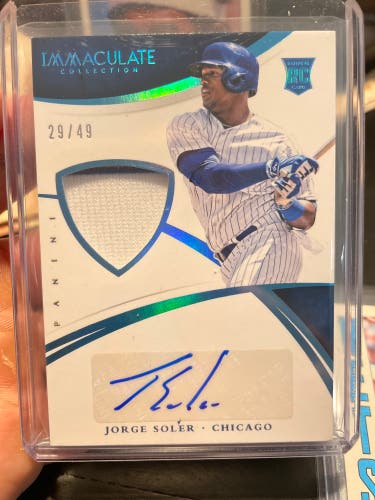 Jorge Soler Rookie Card Auto Patch Numbered