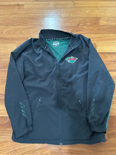 Bob Woods Coach TEAM PLAYER ISSUE Minnesota Wild Fanatics Authentic Pro Jacket XL Game Used