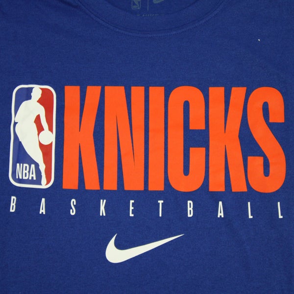 New York Knicks Nike Dri-Fit Short Sleeve Shirt Men's Blue New MT