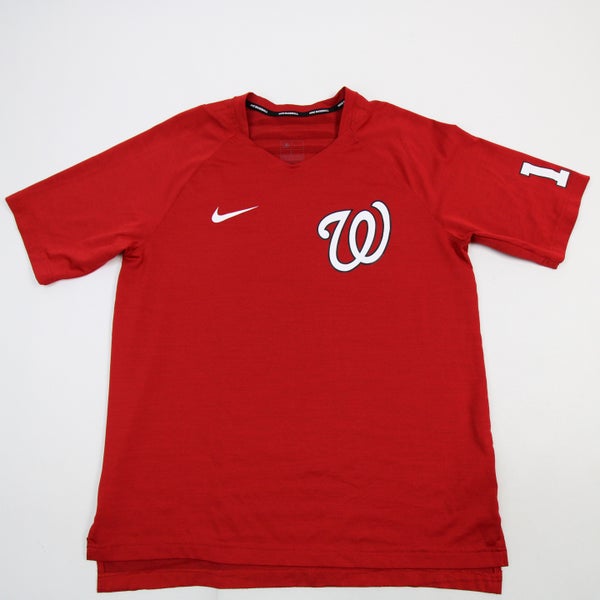 Washington Nationals Nike Dri-Fit Short Sleeve Shirt Men's Red Used XL