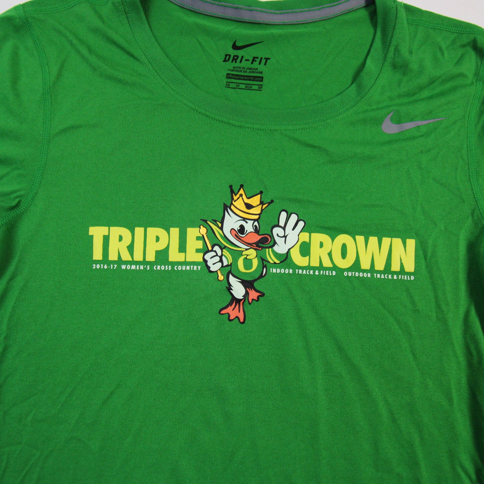 Nike, Shirts & Tops, Nike Drifit Oregon Ducks 2 Apple Football Kids Size  Large Jersey Womens