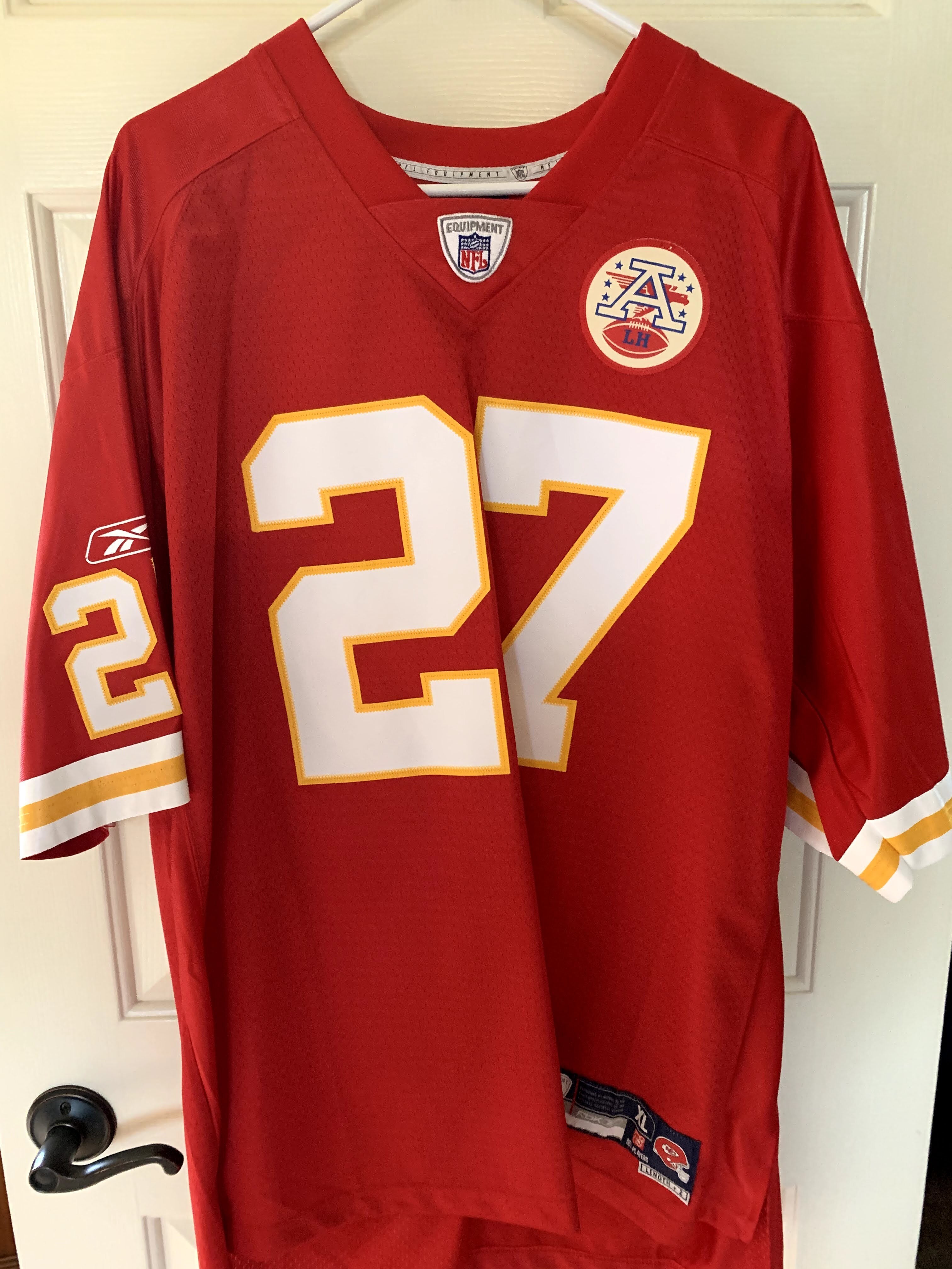Reebok NFL Team Apparel Red Kansas City Chiefs No. 27 Larry Johnson Je -  Shop Thrift KC