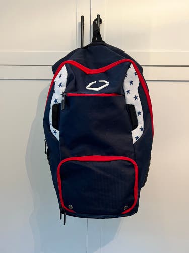 Evoshield Standout Bat Pack Baseball Backpack Navy Red