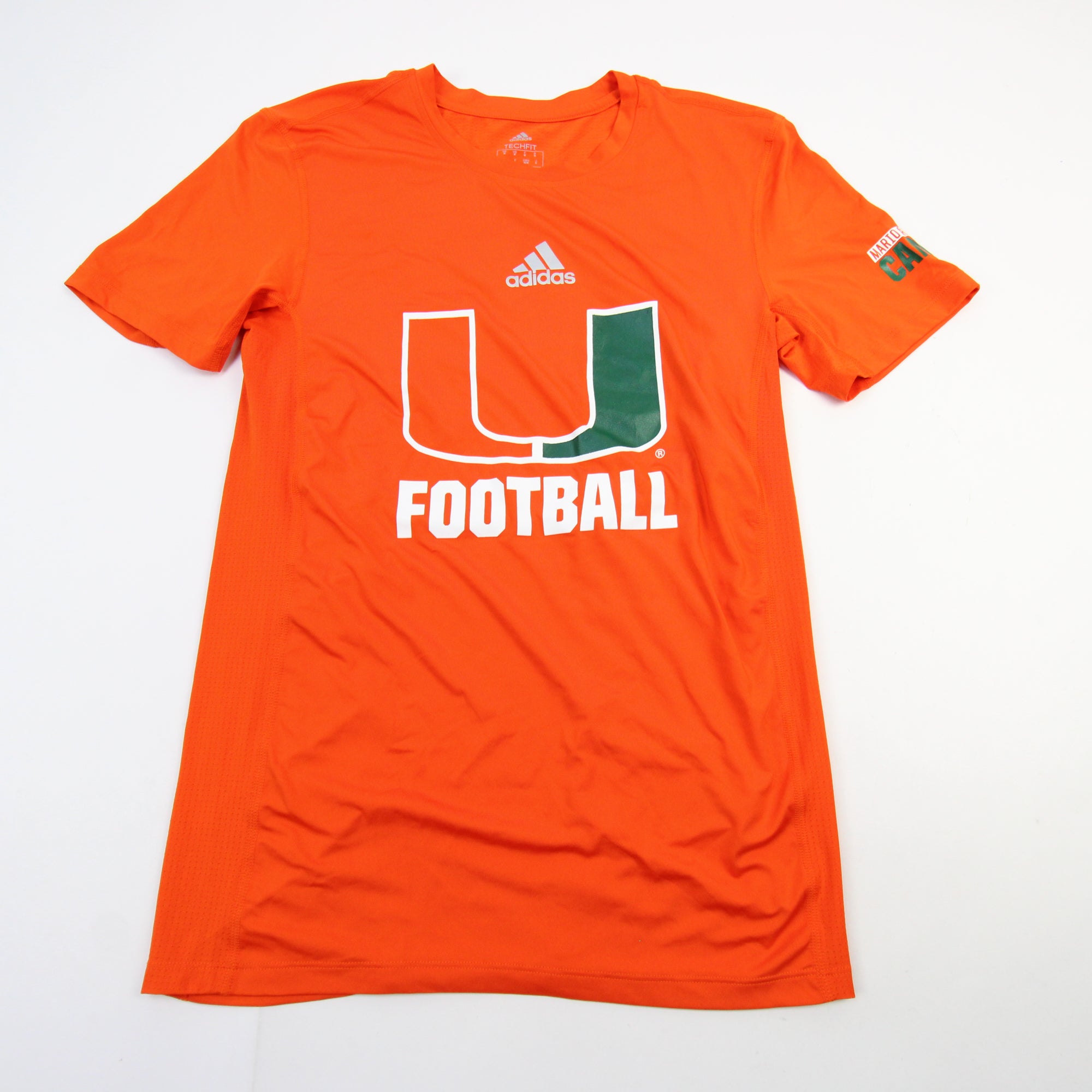Miami Hurricanes adidas Primegreen Short Sleeve Shirt Men's Orange New