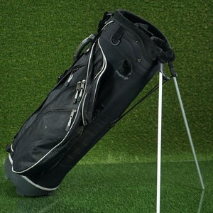 WILSON 4-WAY DIVIDER GOLF STAND BAG W/ DOUBLE CARRY STRAP, BLACK