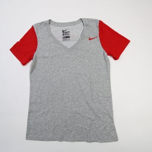 Liberty Flames Nike Dri-Fit Short Sleeve Shirt Women's Gray/Red New M