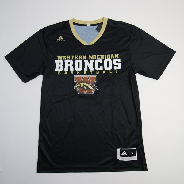 Western Michigan Broncos adidas Short Sleeve Shirt Men's Black/Gold New S