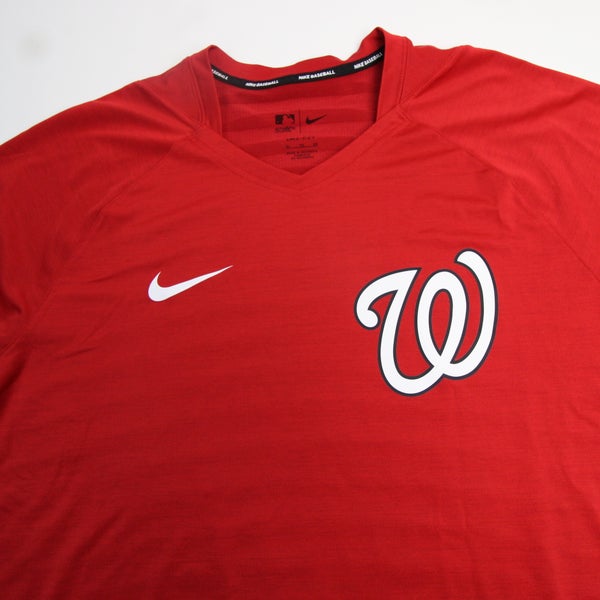 Washington Nationals Nike Dri-Fit Long Sleeve Shirt Men's Red Used L