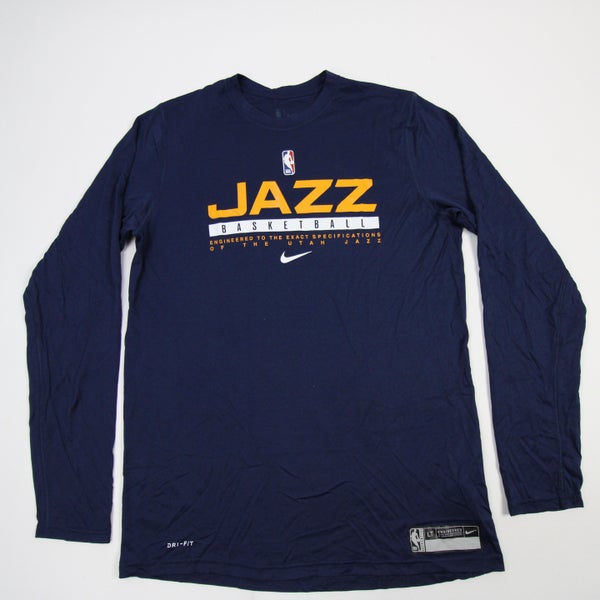 Utah Jazz Nike NBA Authentics Nike Tee Long Sleeve Shirt Men's Navy New 2XL