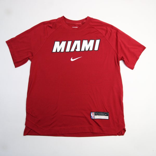 NBA Starter Miami Heat V Neck Jersey Black Red Short Sleeve Mens