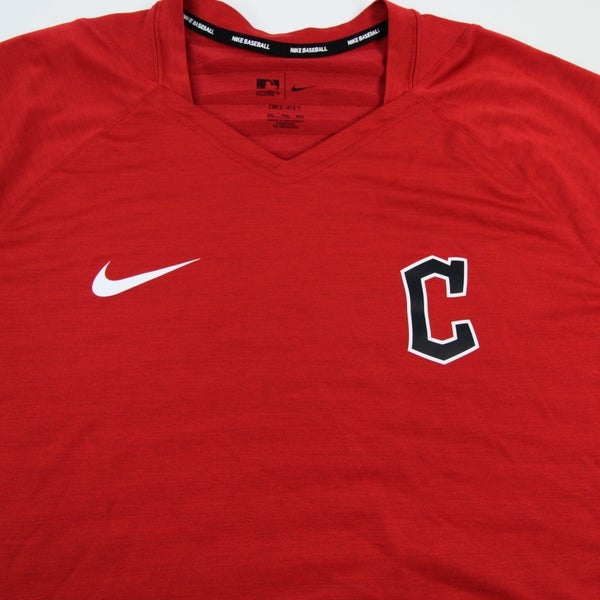 Cleveland Guardians Nike MLB Authentic Short Sleeve Shirt Men's Red Used XL