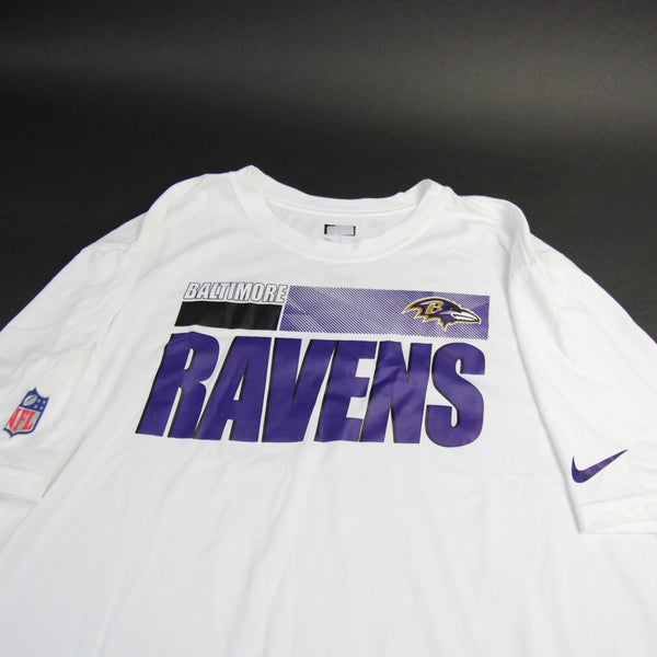 Baltimore Ravens Nike Dri-Fit Short Sleeve Shirt Men's White Used 2XL