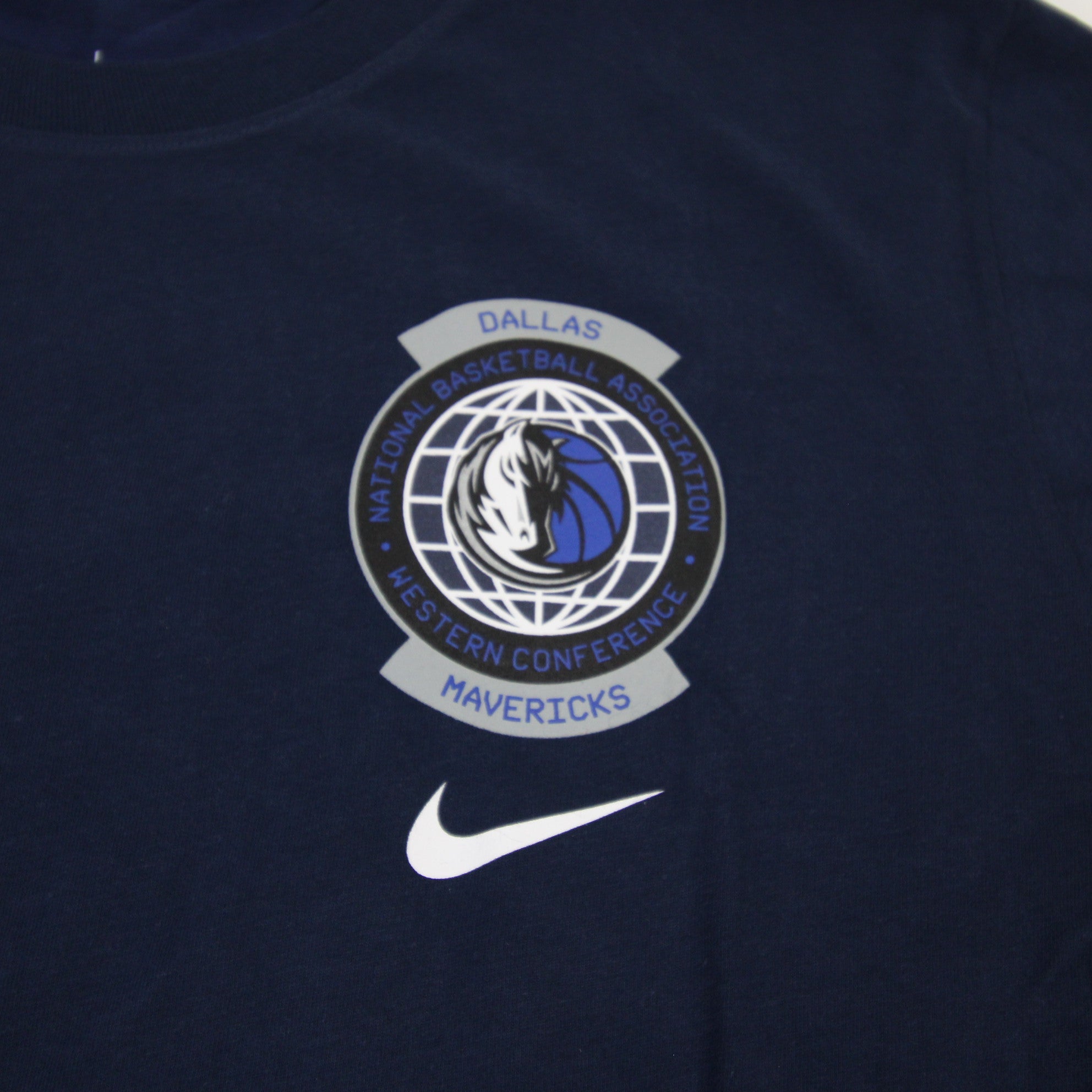 Nike Dallas Mavericks Long Sleeve T-Shirt Mens 3XL Navy Blue Graphic NBA 75