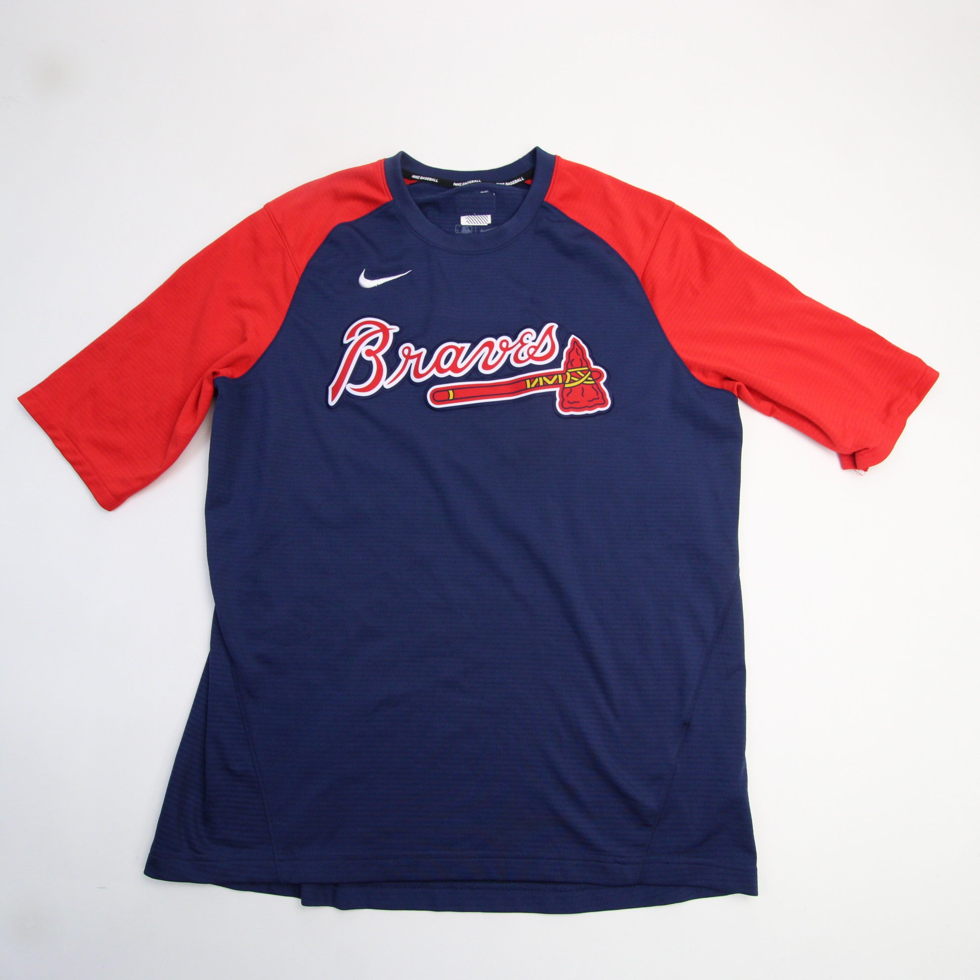 Atlanta Braves Nike Dri-Fit Short Sleeve Shirt Men's Navy Used