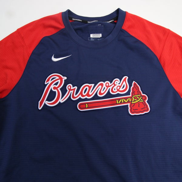 Atlanta Braves Nike Dri-Fit Short Sleeve Shirt Men's Navy Used