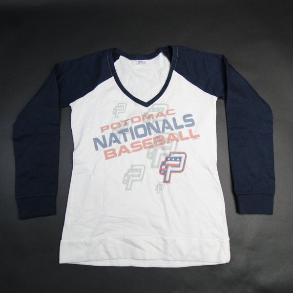 Potomac Nationals Gear for Sports Long Sleeve Shirt Women's White/Navy Used  L
