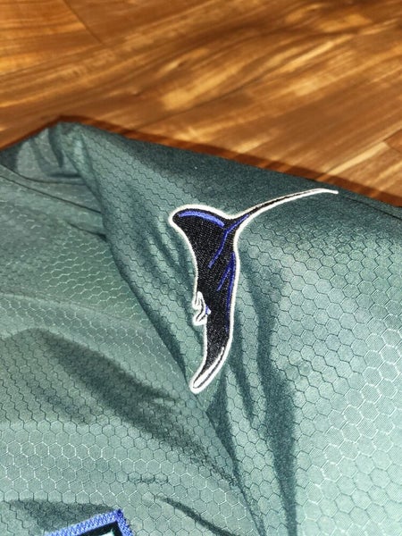 Vintage Nike Team Tampa Bay Rays Blank Baseball Jersey Green Blue Adult  X-Large
